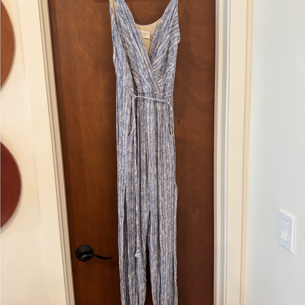 Dress Forum Blue Patterned Sleeveless Jumpsuit